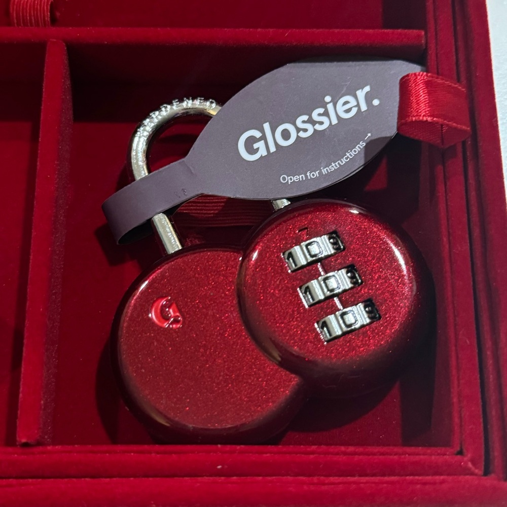 Glossier Red Combination Lock nwt
